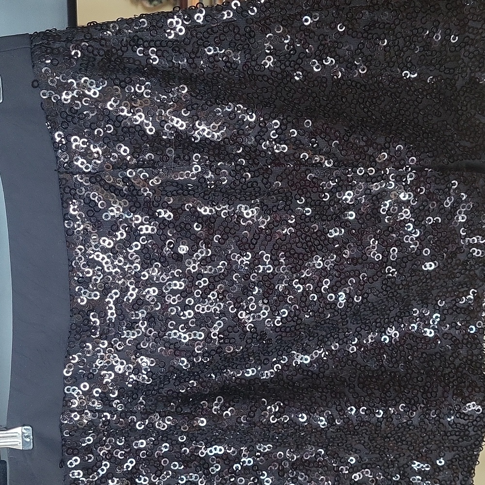 Nanette Lepore Black Sequin Moni Skirt